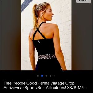 Free People Good Karma Vintage Crop Activewear Sports Bra! XS/S